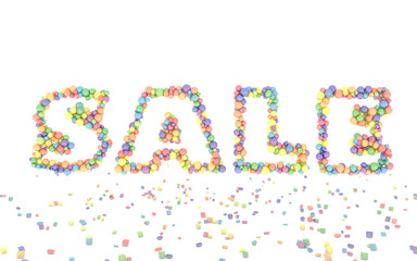 sale commerce letters text rainbow color 3d image isolated on white background