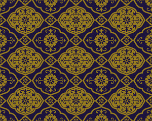 Antique seamless background 456 oriental Asian curve spiral flower kaleidoscope
