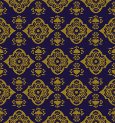 Antique seamless background 457 oriental China spiral vine flower
