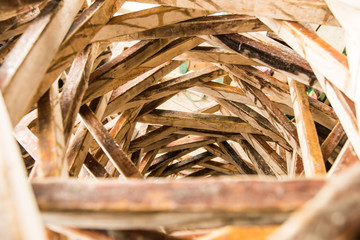 Vintage picture frame, Old wooden plated.