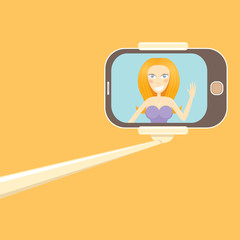 selfie cartoon people vector illustration.