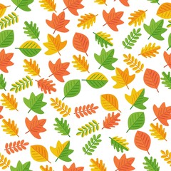 seamless pattern of autumn leaves