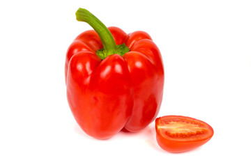 sweet pepper and half tomato
