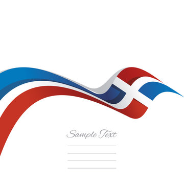Abstract cover Dominican Republic flag ribbon banner vector white background