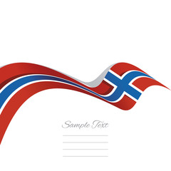 Abstract cover Norway flag ribbon banner vector white background