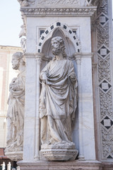 Detail on City Hall, Piazza del Campo Square, Siena