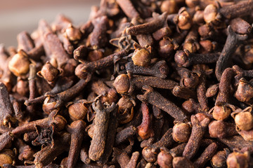 clove dried spicy herb for food aroma and natural medicine.
