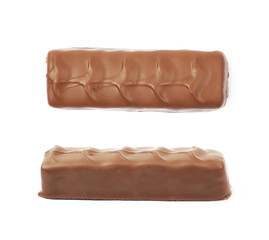 Caramel chocolate bar isolated