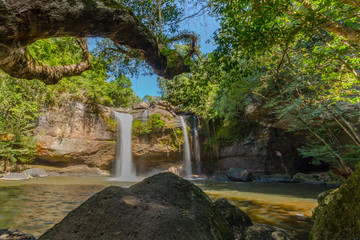 "Hew Suwat" waterfall in Khao Yao national park of Thailand.