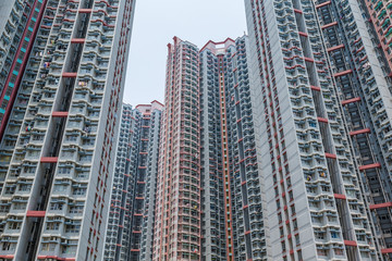 Fototapeta na wymiar Residential building to the sky in Hong Kong