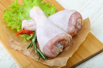 Raw chicken leg