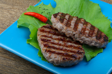Grilled burget cutlet