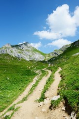 Fototapeta premium hiking in Rofan mountain aeria in Tyrol (Austria)