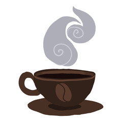 Cartoon coffee cup icon.