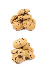 Chocolate chip cookie isolated