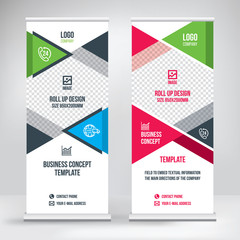 Roll-up banner business template vector