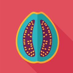 Guava flat icon. Tropical fruit