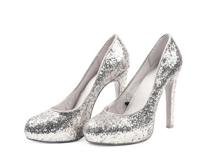High-heeled footwear shoe isolated