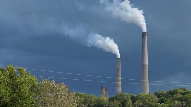 Smoke Stacks at a Power Plant