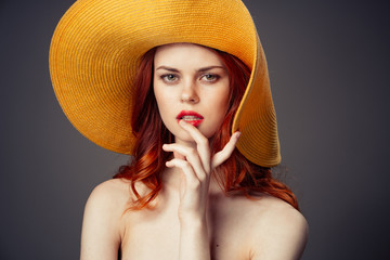 woman in yellow hat