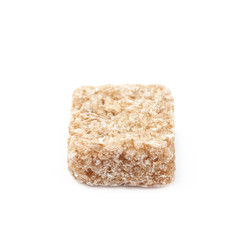 Single sugar cube isolated