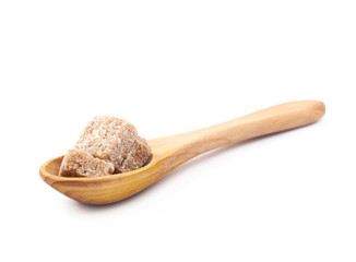 Sugar cubes in spoon isolated