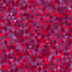 Abstract seamless mosaic background. Triangle geometric background. Pink, red, purple colors