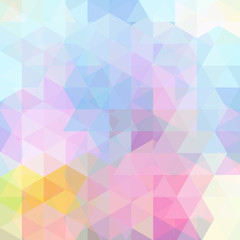Obraz premium Geometric pattern, triangles vector background in pastel colors. Pastel pink, blue, yellow colors