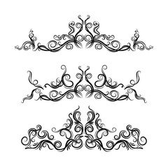 Set of borders with decorative graphic elements