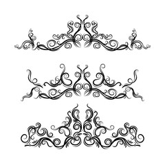 Set of borders with decorative graphic elements