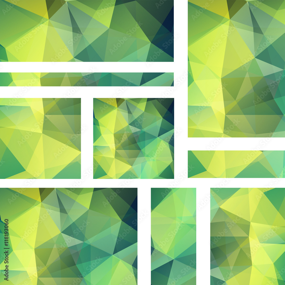 Poster set of banner templates with abstract background.