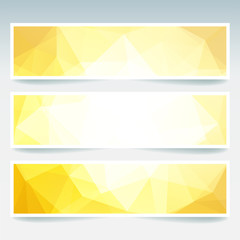 Set of banner templates with yellow abstract background. Modern vector