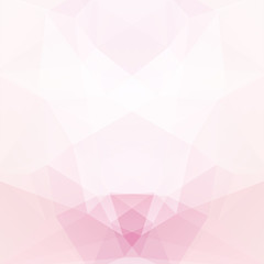 Abstract background consisting of pink, white  triangles. Geometric design