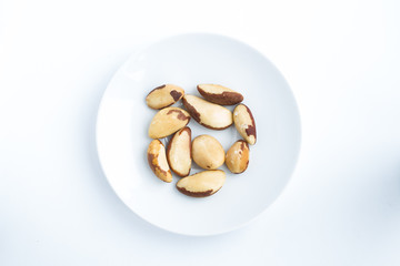 Brazil nuts on a white background