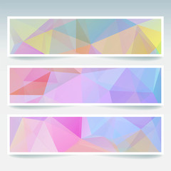 Set of banner templates with pastel colorful abstract background. Modern vector