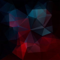 Obraz premium Polygonal vector background. Red, blue, black colors.