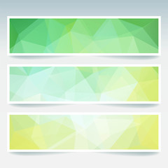 Abstract banners with business design templates. Set with polygonal triangles