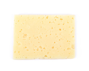 Single slice of cheese isolated