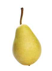 yellow pear isolated on white, close up