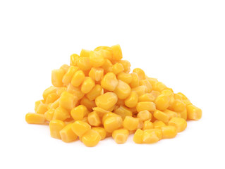 Pile of a canned corn isolated