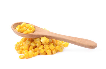 Pile of a canned corn isolated