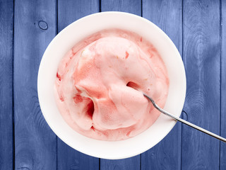 ice cream in a white bowl