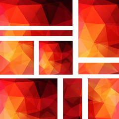 Vector banners set with polygonal abstract triangles