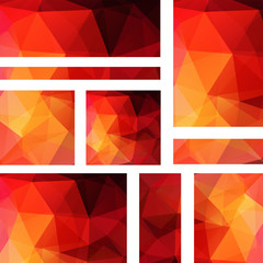 Obraz premium Vector banners set with polygonal abstract triangles