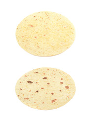Flour tortilla flatbread isolated