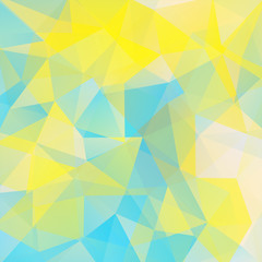 Obraz premium Background made of yellow, blue triangles. Square composition 