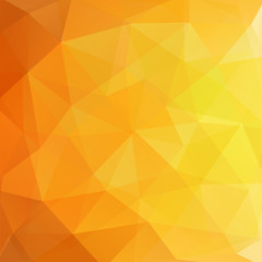 Background made of yellow triangles. Square composition with geometric shapes