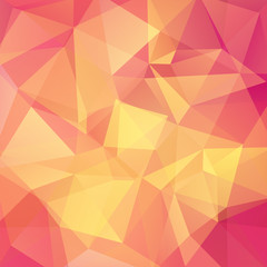 Abstract background consisting of triangles. Geometric design. Yellow, orange colors