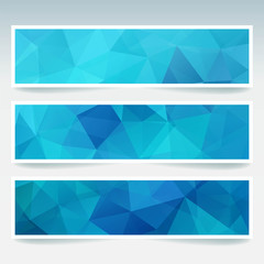 Abstract blue banners with business design templates. Set of Banners