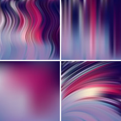 Set of four square backgrounds. Abstract vector illustration